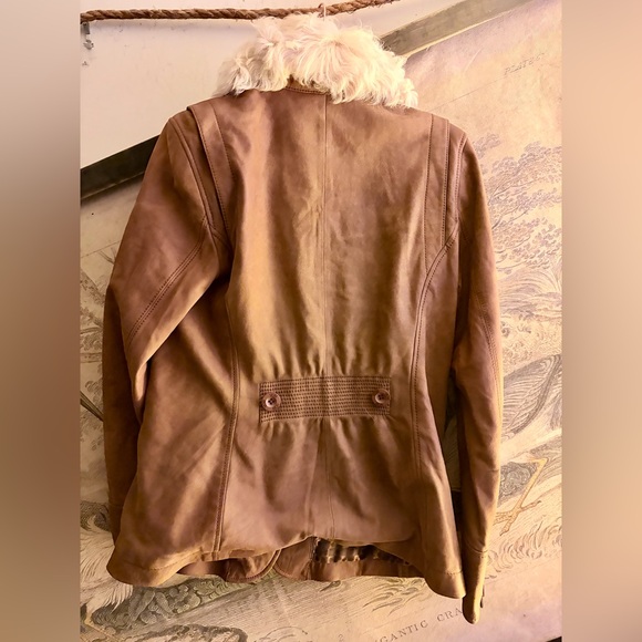 Ugg Lamb Leather Shearling Collar Jacket SZ Large Wear 2 Ways RARE - Picture 6 of 10